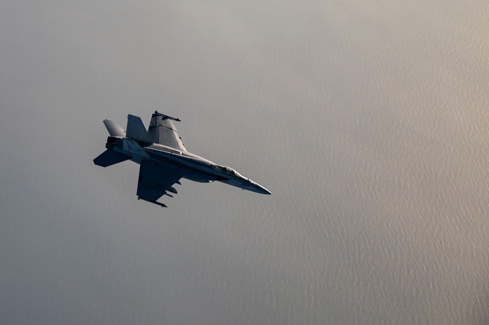 Super Hornets soaring over the Red Sea