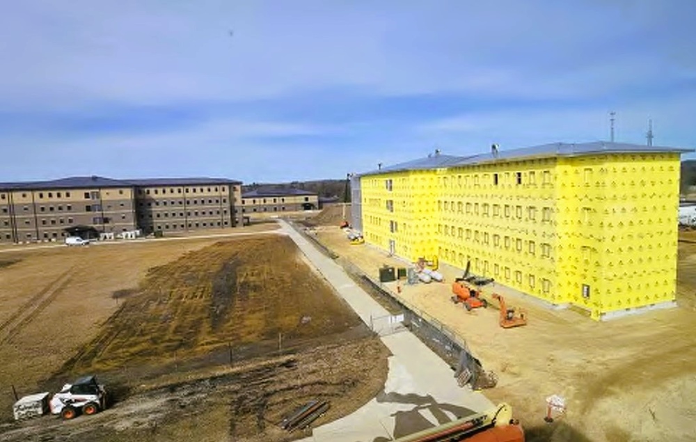 March 2025 barracks construction operations for South Barracks Project at Fort McCoy