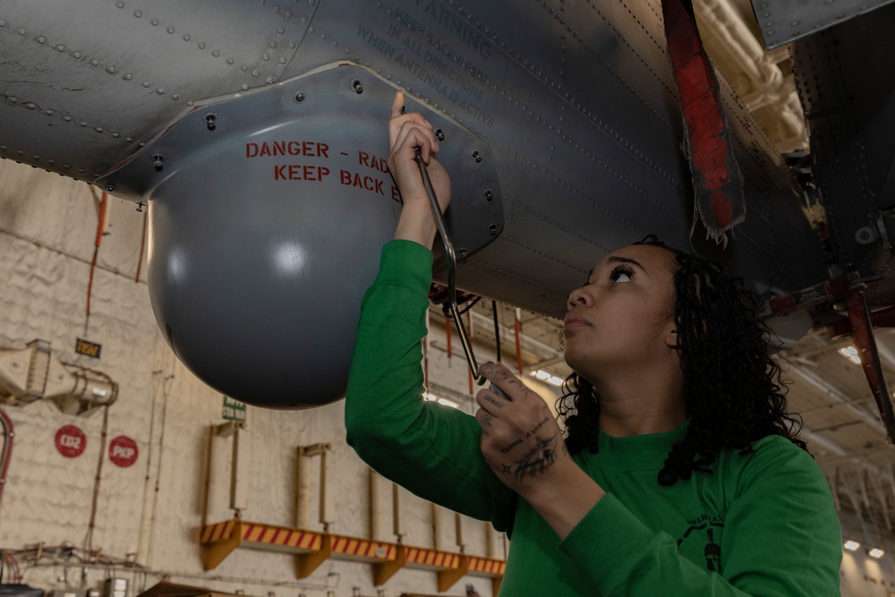 USS Gerald R. Ford (CVN 78) conducts routine maintenance