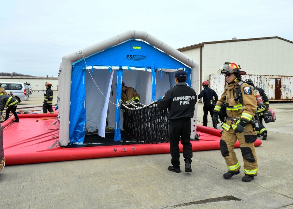 Emergency response skill in joint exercise at Camp Humphreys