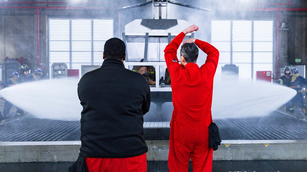 Sailors Conduct Aircraft Firefighting Training at Surface Warfare School Command