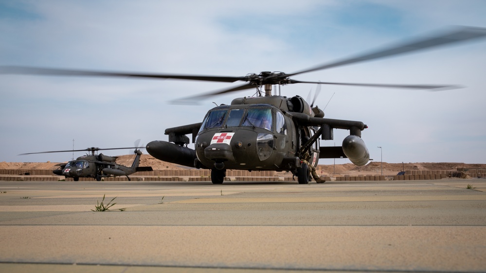 Surgical team and Army Aviation conduct MEDEVAC Training