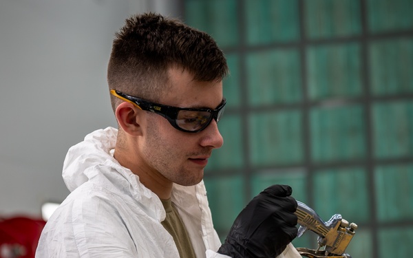 20th Equipment Maintenance Squadron Airmen use new chromate-free primer