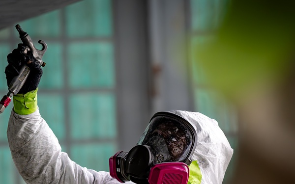 20th Equipment Maintenance Squadron Airmen use new chromate-free primer