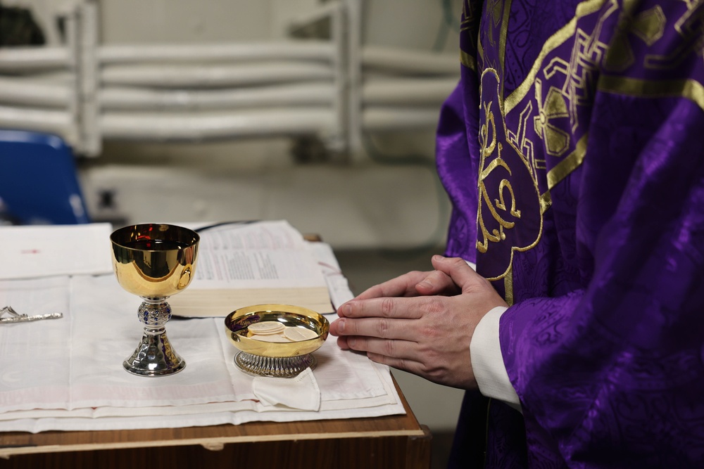 Catholic Mass Conducted Aboard USS The Sullivans