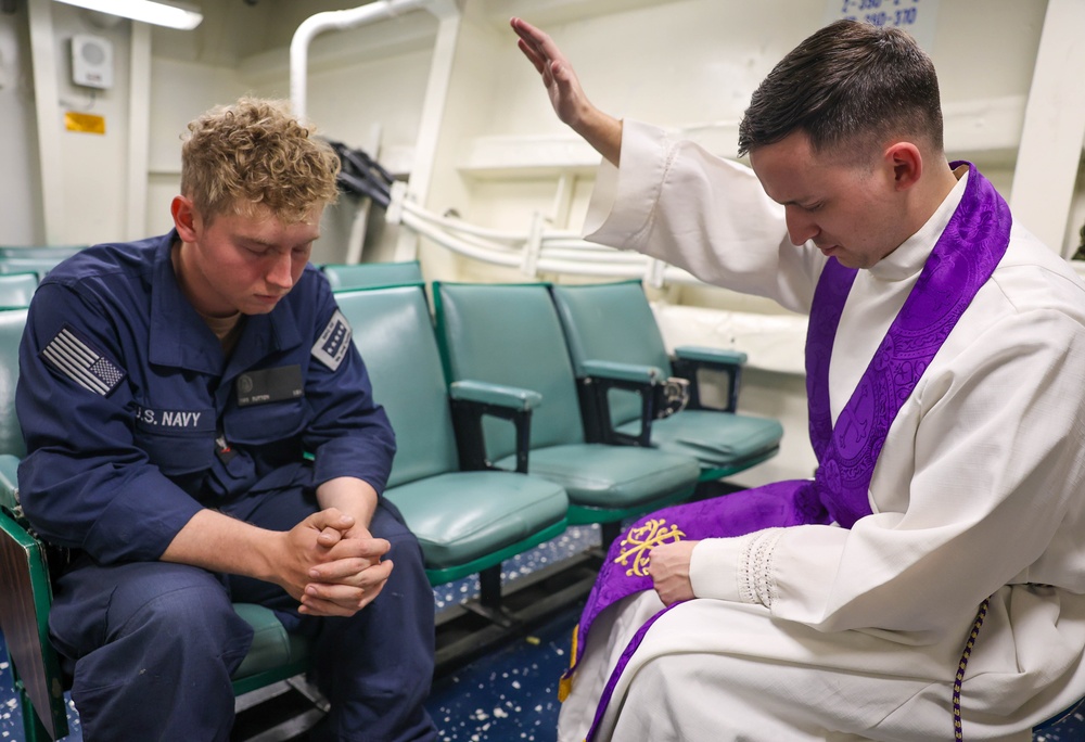 Catholic Mass Conducted Aboard USS The Sullivans