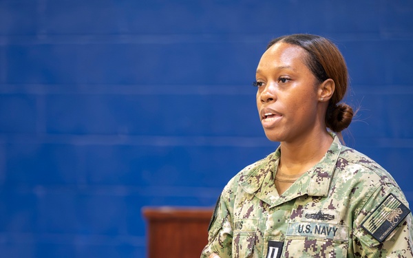 Rear Adm. Stuart C. Satterwhite, commander, MyNavy Career Visits NSA Panama City