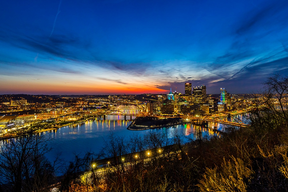 Pittsburgh sunrise view from Mount Washington