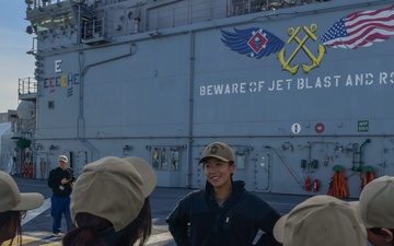 JROTC Cadets Tour USS Makin Island