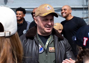 Former Professional Baseball Players and Chicago Cubs Staff Tour USS George Washington