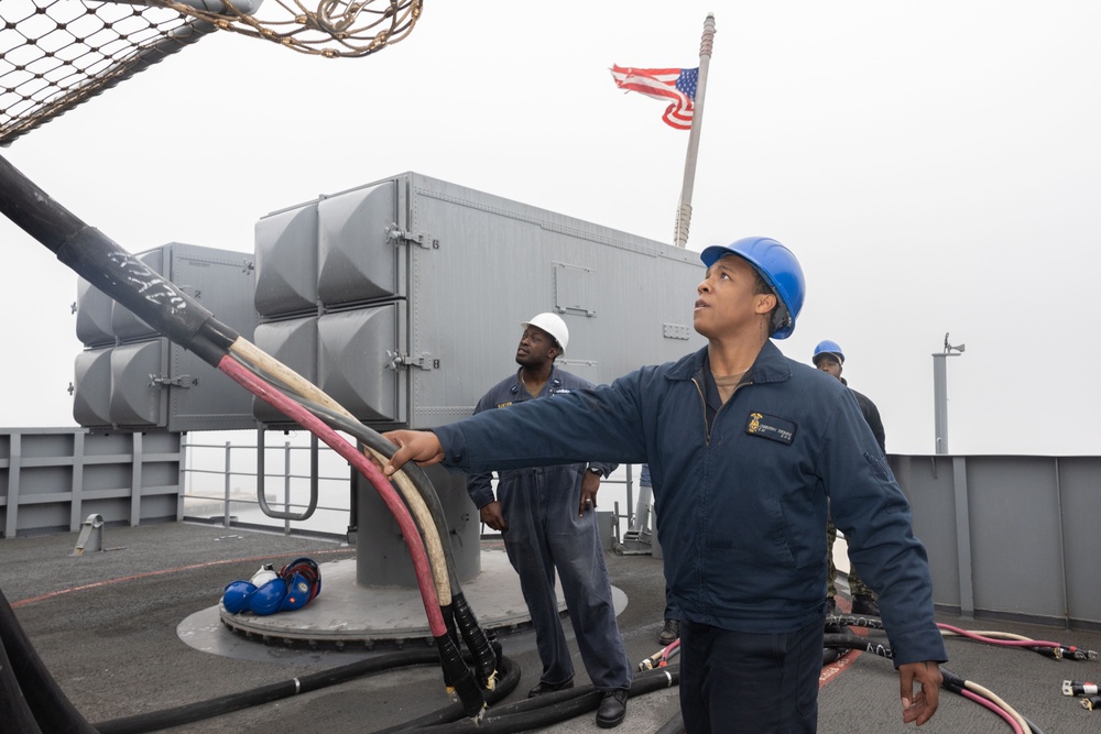 Sailors Disconnect Shore Power