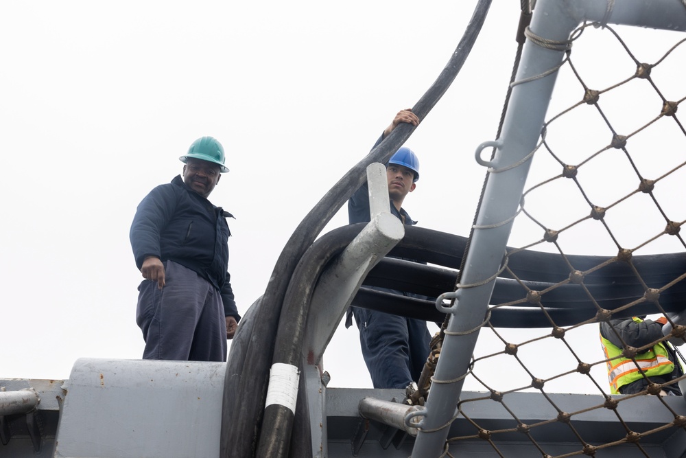 Sailors Disconnect Shore Power