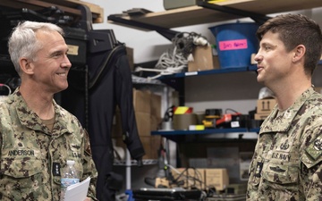 Vice Adm. J.T. Anderson, Commander, U.S. 6th Fleet, visits Naval Station Rota Spain on March 17, 2025.