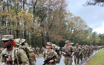 Trainees on a Ft. Jackson Road March