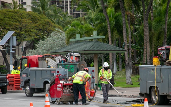 Army begins Kalia Road repaving, sidewalk repairs in Waikiki