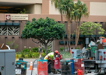 Army begins Kalia Road repaving, sidewalk repairs in Waikiki