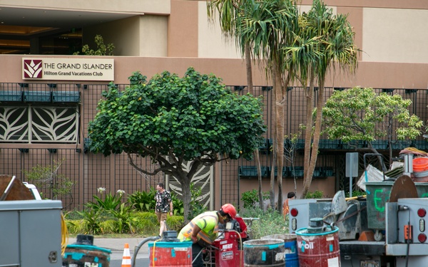 Army begins Kalia Road repaving, sidewalk repairs in Waikiki
