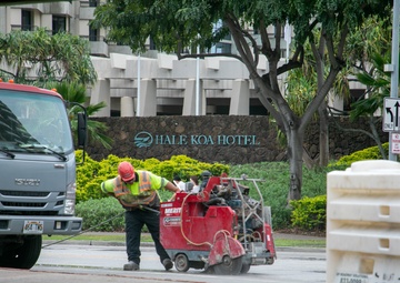 Army begins Kalia Road repaving, sidewalk repairs in Waikiki