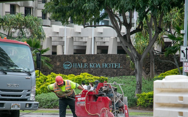 Army begins Kalia Road repaving, sidewalk repairs in Waikiki