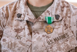 MajGen. Bligh awards a Marine with TF 51/5 with a Navy and Marine Corps Commendation Medal [Image 7 of 7]