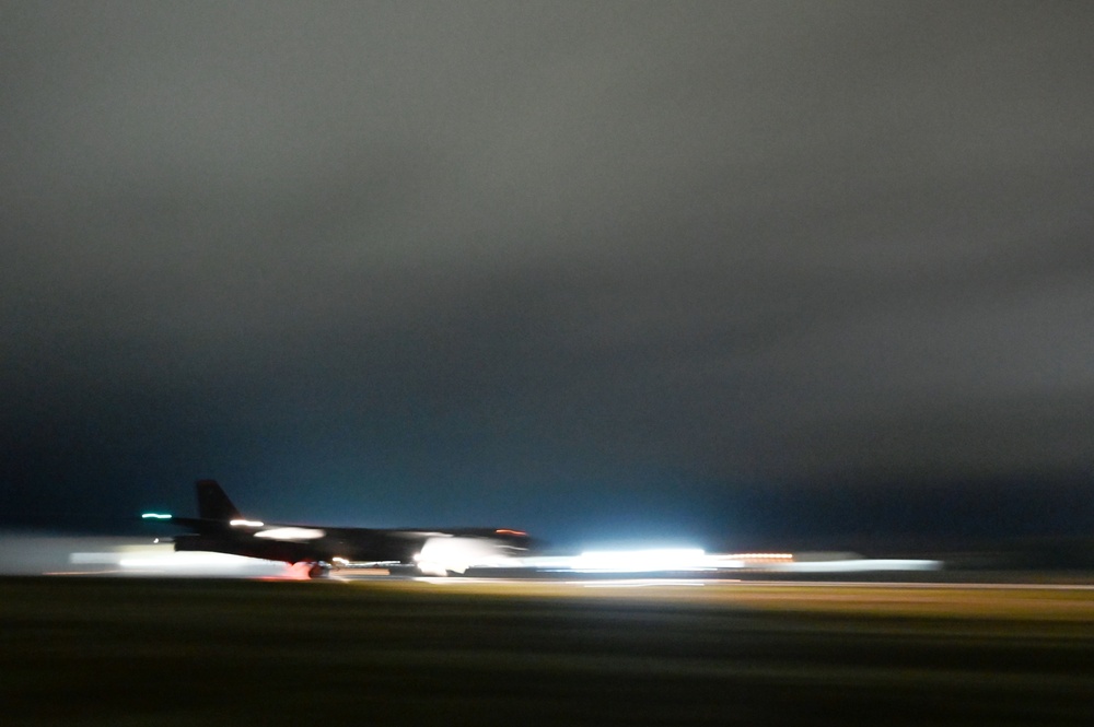 U.S. Air Force B-52H Stratofortress aircraft goes airborne