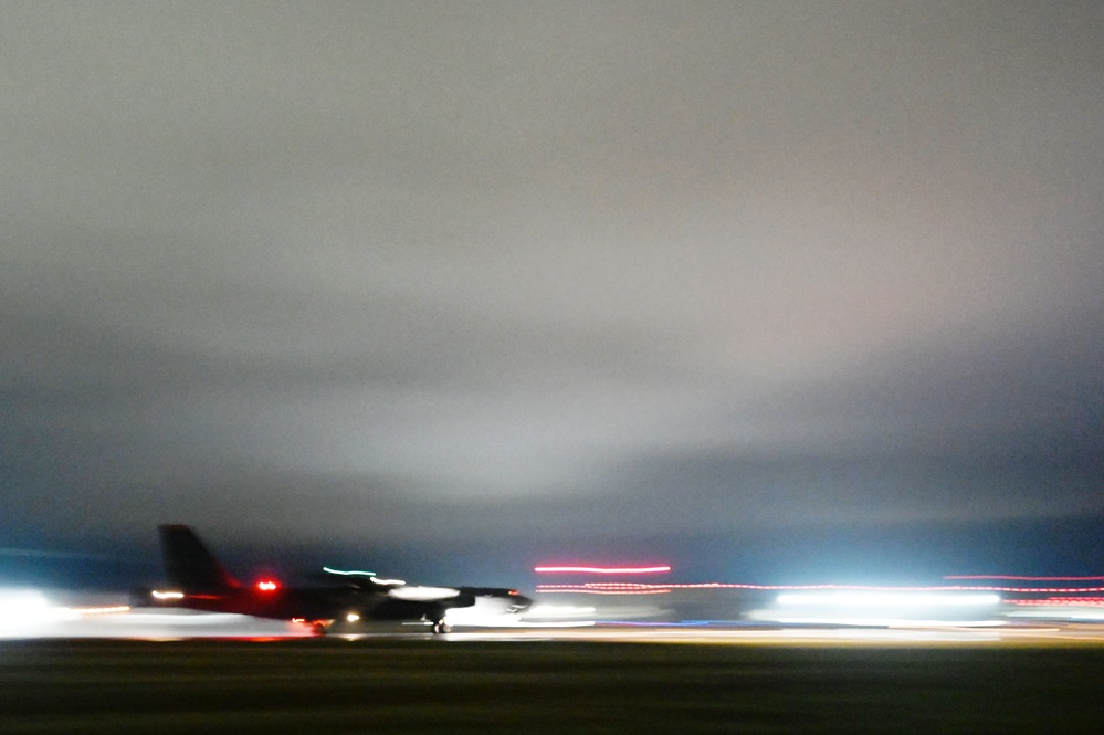 U.S. Air Force B-52H Stratofortress aircraft goes airborne