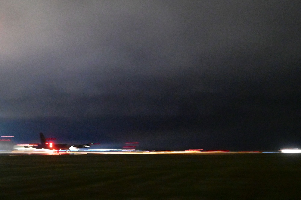 U.S. Air Force B-52H Stratofortress aircraft goes airborne