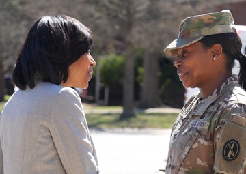 Sen. Angela Alsobrooks visits Fort Meade