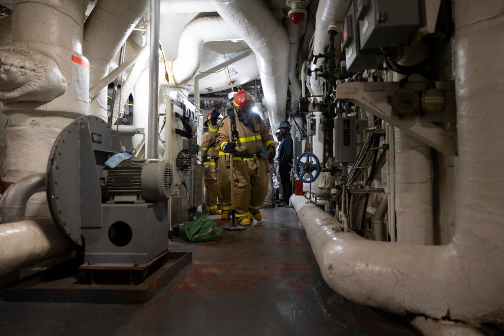 USS Bataan Conducts a General Quarters Drill