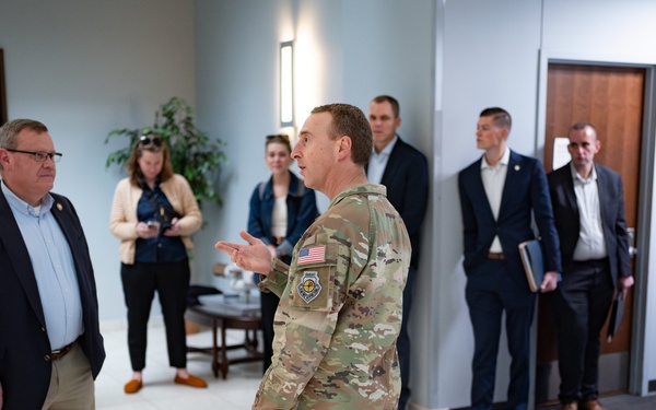 Rep. Tim Moore visits the Officer Training Course at Peterson Space Force Base