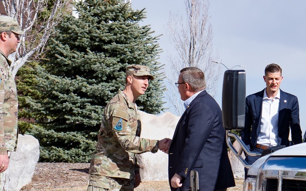 Rep. Tim Moore visits the Officer Training Course at Peterson Space Force Base