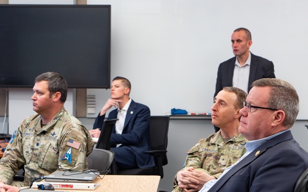 Rep. Tim Moore visits the Officer Training Course at Peterson Space Force Base