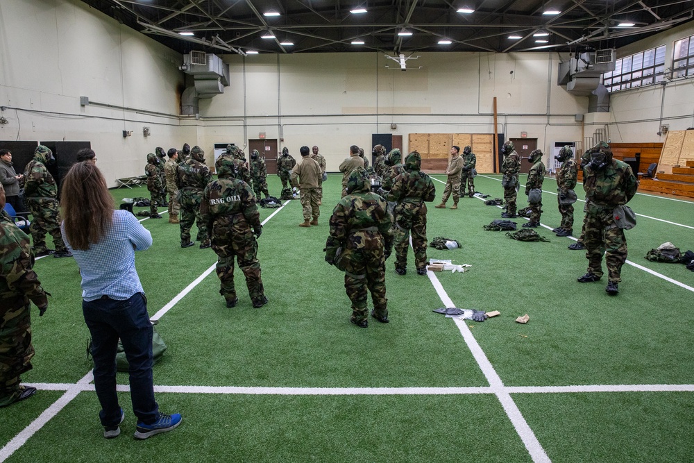 USAMSC-K conducts its annual CBRN training for assigned EECs and MECs to maintain proficiency and confidence in their CBRN equipment.