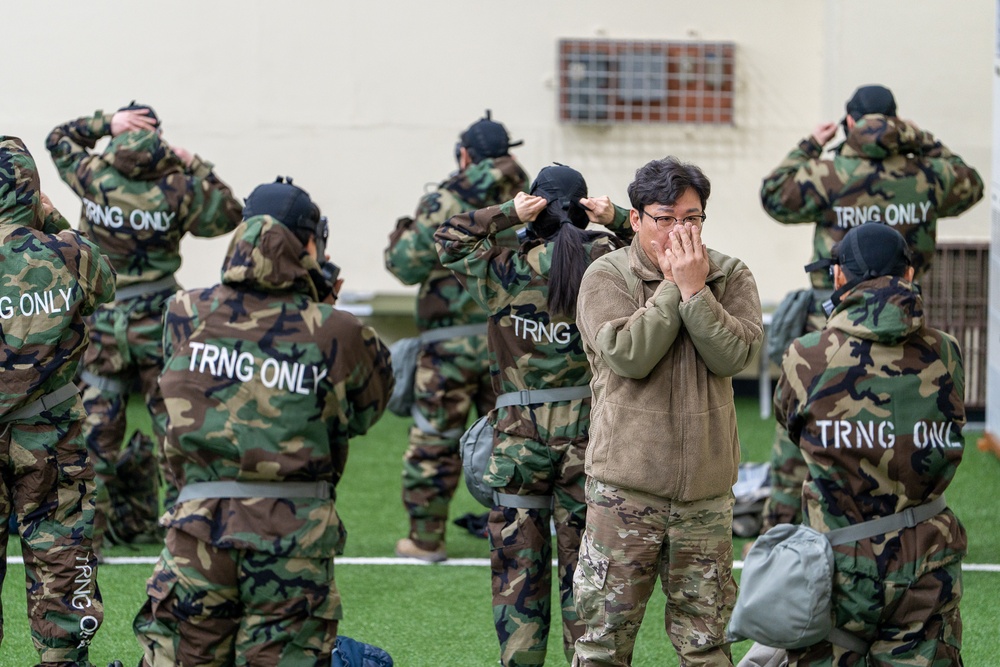 USAMSC-K conducts its annual CBRN training for assigned EECs and MECs to maintain proficiency and confidence in their CBRN equipment.