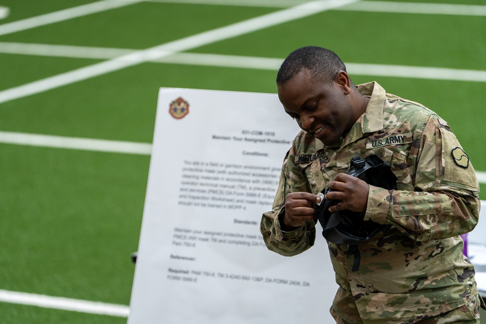 USAMSC-K conducts its annual CBRN training for assigned EECs and MECs to maintain proficiency and confidence in their CBRN equipment.