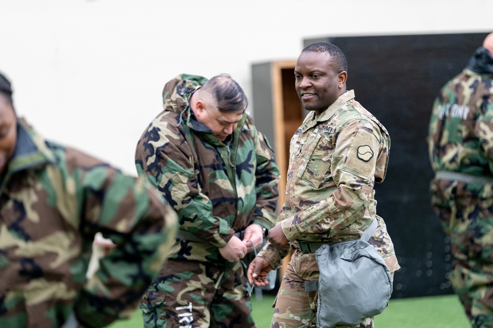 USAMSC-K conducts its annual CBRN training for assigned EECs and MECs to maintain proficiency and confidence in their CBRN equipment.