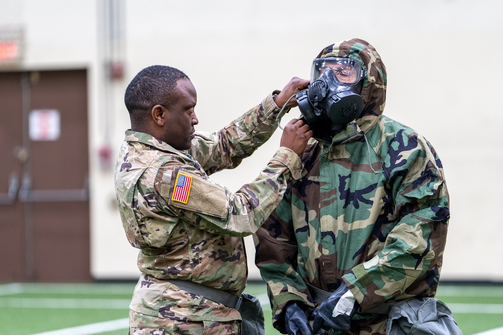 USAMSC-K conducts its annual CBRN training for assigned EECs and MECs to maintain proficiency and confidence in their CBRN equipment.