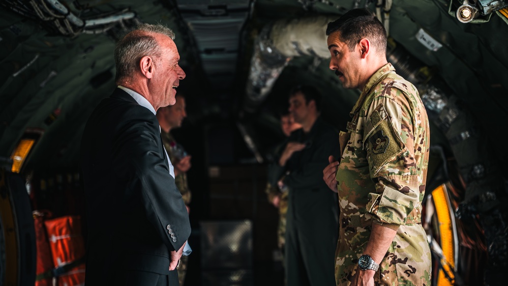 Roman Catholic Bishop tours a KC-135 Stratotanker