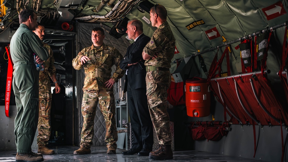 Roman Catholic Bishop tours a KC-135 Stratotanker