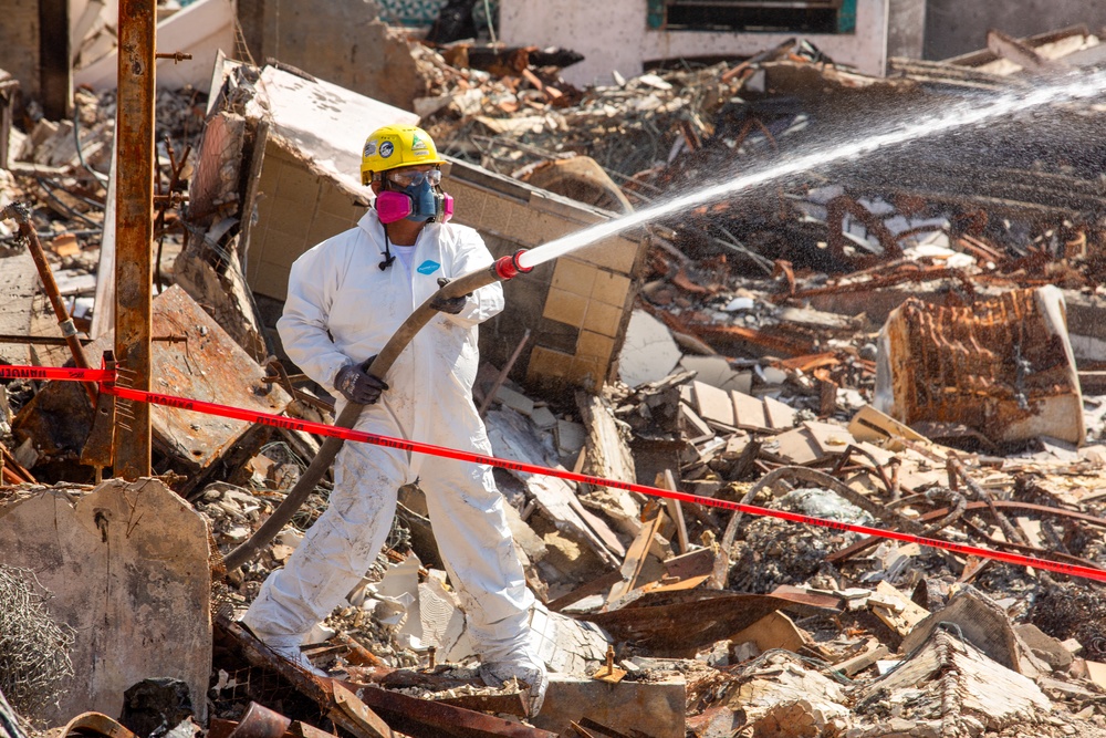 Fire-Damaged Home Awaits Debris Removal