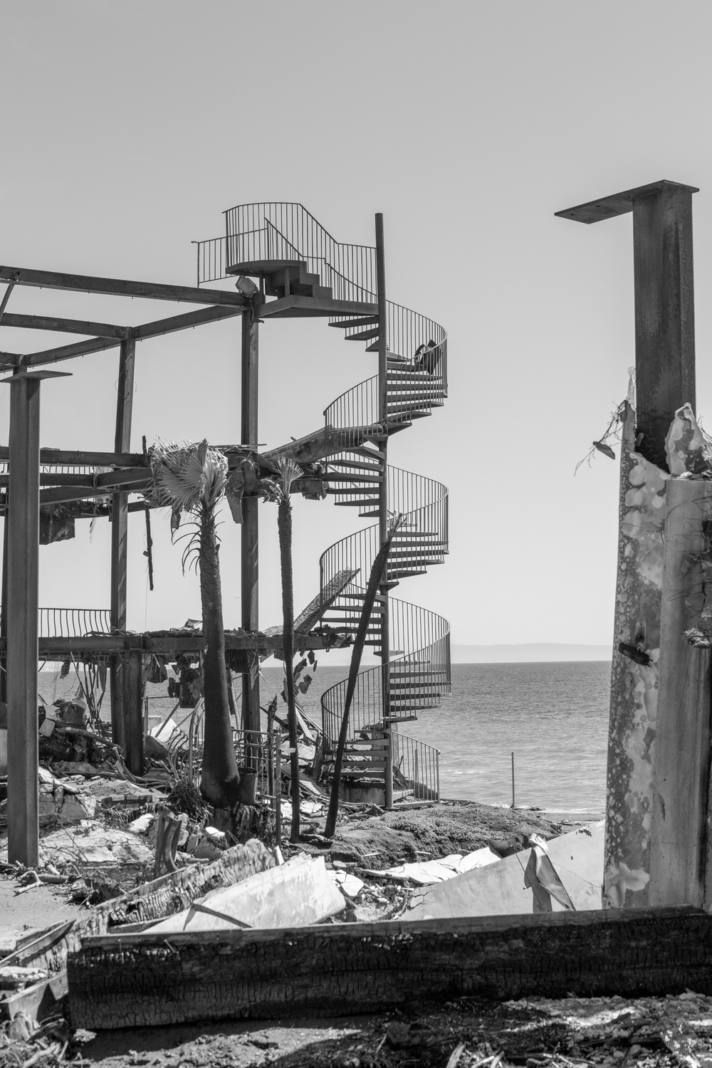 Fire-Damaged Home Awaits Debris Removal