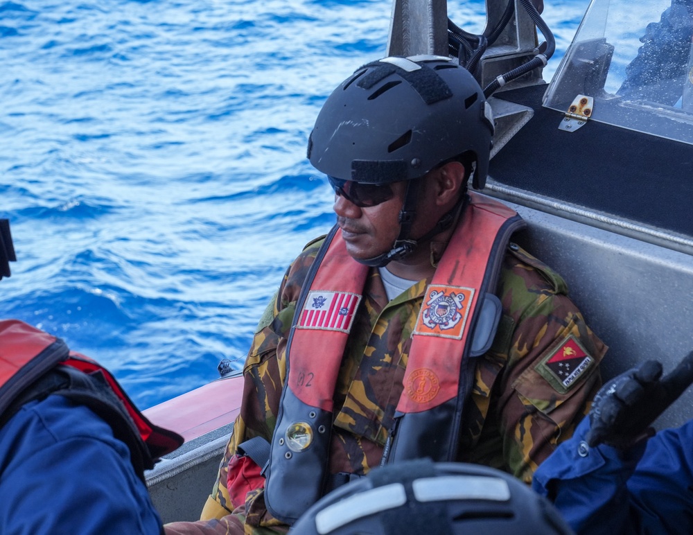U.S. Coast Guard and Papua New Guinea shipriders conduct bilateral boardings