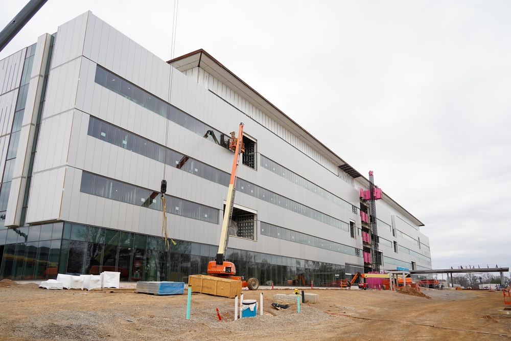 Construction work continues on the site of the Louisville VA Medical Center March 19, 2025