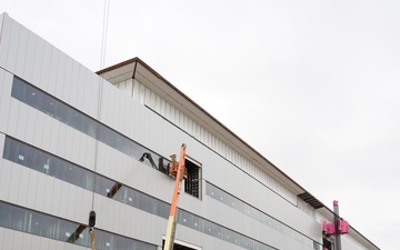 Construction work continues on the site of the Louisville VA Medical Center March 19, 2025