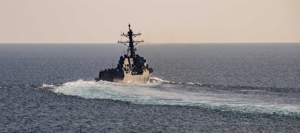USS Sterett (DDG 104) transits the Sea of Japan