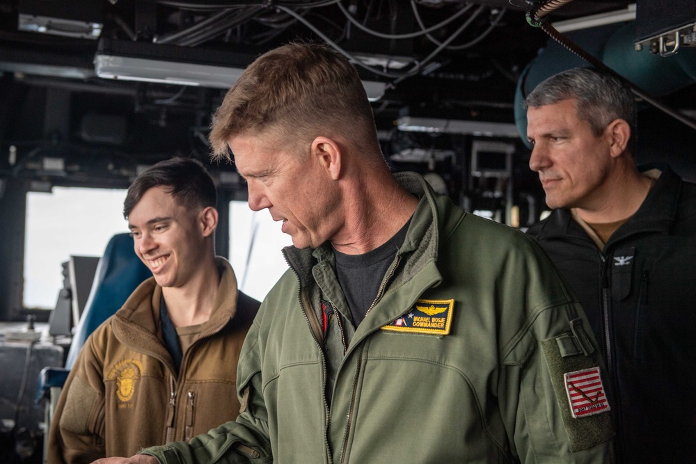 Commander of Carrier Strike Group ONE visits USS Ralph Johnson (DDG 114)