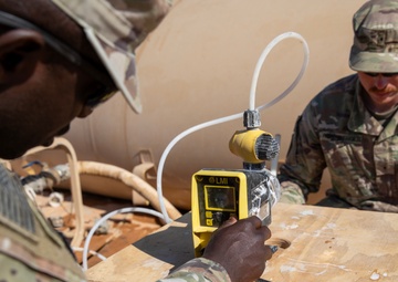 U.S. Army Specialists Fine-Tune Water Treatment at Al-Tanf Garrison, Syria, to Ensure Safe Water Supply