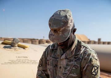 Ensuring Safe Water: U.S. Army Staff Sgt. Talawally Tests Water Quality at Al-Tanf Garrison, Syria