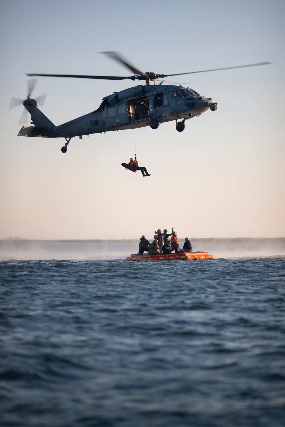 Sailors conduct harbor drills for NASA's Underway Recovery Test 12