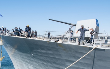 USS Spruance gets underway